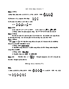 Đề thi chọn học sinh giỏi toán lớp 7