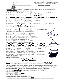 Đề thi học kì II Năm học : 2007-2008 Môn : Toán 8