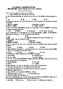 Đề thi học sinh giỏi huyện môn hóa học lớp 9 (thời gian làm bài 120 phút)