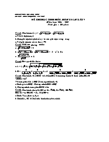 Đề thi học sinh giỏi môn toán lớp 9 Năm Học: 2006 – 2007 Trưòng Thcs Thị Trấn Sao Vàng