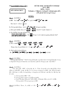Đề thi học sinh giỏi năm học 2013-2014 môn thi: toán