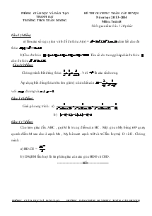 Đề thi olympic toán cấp huyện năm học 2013-2014 Môn: Toán 8 Trường Thcs Xuân Dương