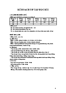 Kế hoạch ôn tập học kì I Lớp 8