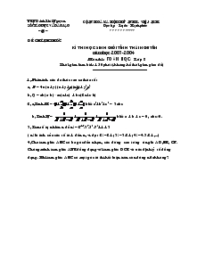 Kì thi học sinh giỏi tỉnh Thái Nguyên năm học 2003-2004 Môn Thi : Toán Học Lớp 8