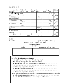 Kiểm tra 45 phút Đại số 7