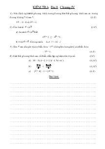 Kiểm tra : Đại 8 : Chương IV