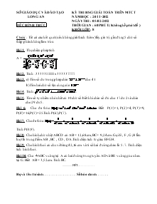 Kỳ thi học sinh giỏi giải toán trên máy tính cầm tay Năm học : 2011-2012 Khối lớp : 8