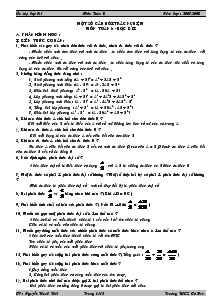 Một số câu hỏi trắc nghiệm môn toán 8 - Học Kì I năm 2007-2008