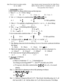 Thi chọn học sinh giỏi cấp trường môn toán lớp 8- Năm học 2009 – 2010 Trường Thcs Nghĩa Điền