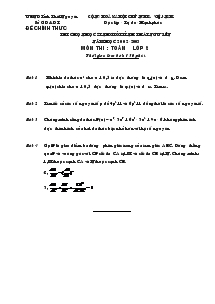 Thi chọn học sinh giỏi tỉnh năm học 2002-2003 Môn Thi : Toán Lớp 8 Thái Nguyên