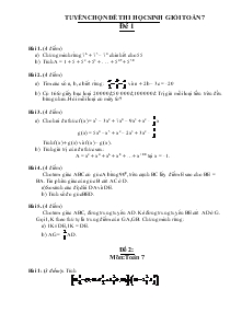Tuyển chọn đề thi học sinh giỏi toán lớp 7