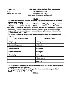 Bài khảo sát chất lượng học kỳ II năm học 2005-2006 môn : sinh học - lớp 8