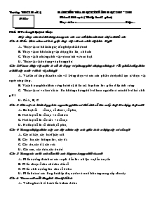 Bài kiểm tra học kì I năm học 2007 - 2008