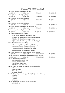 Chương VII: quả và hạt