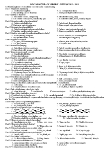 Đề cương ôn tập sinh 6 học kì II – năm học 2012 - 2013