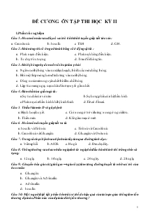 Đề cương ôn tập thi học kỳ hai