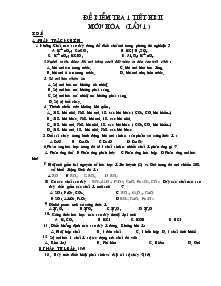Đề kiểm tra 1 tiết học kì II môn hóa (lần 1 )