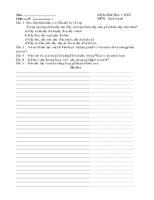 Đề kiểm tra 1 tiết lớp: 6  môn: sinh học 6