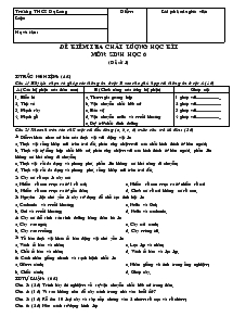 Đề kiểm tra chất lượng học kì I môn: sinh học 6 (đề số 1)