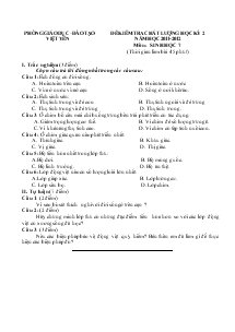 Đề kiểm tra chất lượng học kỳ 2 năm học 2011-2012 môn: sinh học 7