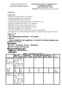 Đề kiểm tra chất lượng học kỳ I năm học 2012-2013 môn: sinh học - lớp:6