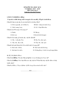 Đề kiểm tra học kì II năm học 2012 – 2013 môn: sinh học 6 thời gian làm bài 45 phút
