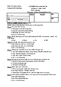 Đề kiểm tra học kỳ II năm học : 2006 – 2007 môn : sinh 8