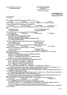 Đề thi 30 câu trắc nghiệm môn sinh thời gian làm bài: 45 phút