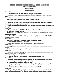 Đề thi chọn hoc sinh giỏi cấp tỉnh- Bắc Giang năm học 2009-2010 môn sinh học 9