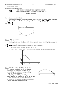 Đề thi đề nghị kỳ thi học sinh giỏi đồng bằng sông Cửu Long lần thứ 16 môn : vật lý