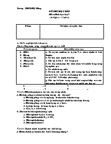 Đề thi học kì 1 môn: sinh học lớp 7 (thời gian: 45 phút)