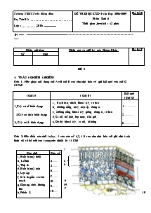 Đề thi học kì 1 – năm học 2008-2009 môn thi: sinh 6 thời gian làm bài : 45 phút