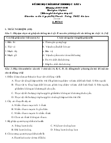 Đề thi học kì I môn sinh học- Lớp 6 năm học 2007- 2008 thời gian 45 phút