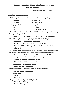 Đề thi học sinh giỏi cấp huyện năm học 2007 – 2008 môn thi : sinh học 9