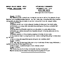 Đề thi học sinh giỏi năm học 2009 – 2010 môn: sinh học 6 (thời gian làm bài: 120 phút)