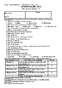 Đề thi kiểm tra học kì II (môn sinh học 6-Thời gian 45 phút)