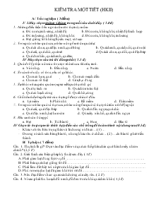 Đề thi Kiểm tra một tiết (học kì 2