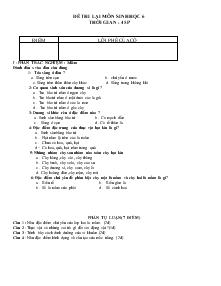 Đề thi lại môn sinh học 6 thời gian : 45 phút