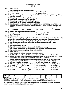 Đề thi môn vật lý 10 (đề 2)