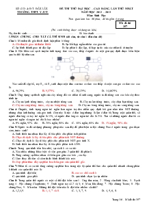 Đề thi thử đại học – cao đẳng lần thứ 1 năm học 2012 – 2013 môn học: sinh học