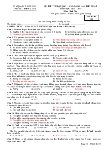 Đề thi thử đại học – cao đẳng lần thứ nhất năm học 2012 – 2013 môn: sinh học