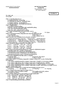 Đề thi trắc nghiệm môn sinh thời gian làm bài: 45 phút; (30 câu trắc nghiệm)