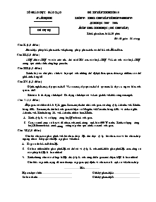 Đề tuyển sinh lớp 10 trường trung học phổ thông chuyên Lê Hồng Phong năm học 2007 - 2008 môn thi : sinh học ( đề chuyên)