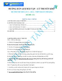 Hướng dẫn giải bài tập – lý thuyết khó đề thi thử đại học lần 1 – 2014 – trung học phổ thông Đoàn Thượng