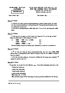 Kì thi học sinh giỏi năm học 2005- 2006 môn thi : sinh học lớp 10- đề chuyên