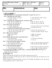 Kiểm tra 1 tiết đề a môn: sinh học 6