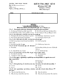 Kiểm tra học kì II năm học: 2009-2010 thời gian: 45 phút môn: sinh học 6