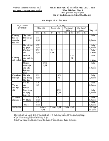 Kiểm tra học kì II - Năm học 2012 – 2013 môn: sinh học. lớp: 6