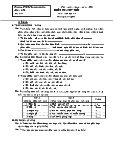 Kiểm tra một tiết môn: sinh học - 6 thời gian: 45phút