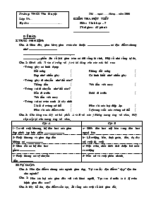 Kiểm tra một tiết môn: sinh học - 7 thời gian: 45 phút